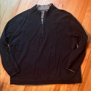 Tommy Bahama Black and Brown Reversible 1/4-Zip Sweater size 4XLT